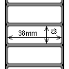 Diagram showing the layout of Zebra 880243-012D Labels.