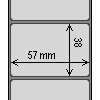 Diagram showing the layout of Zebra 880374-038 Labels.