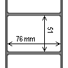 Diagram showing the layout of Decision DT7651-5P-PERF Labels.